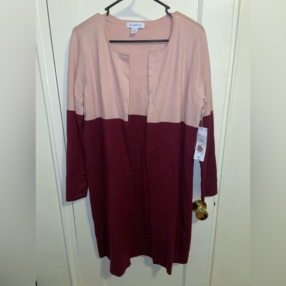 LIZ CLAIBORNE Color Block Long Line Cardigan Sweater - Picture 1 of 5